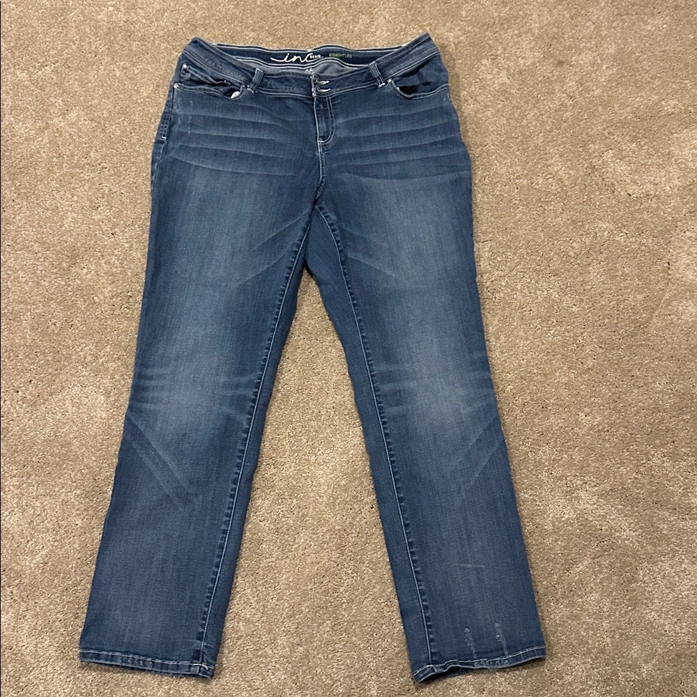 INC International Concepts Dark Blue Denim Sz 16